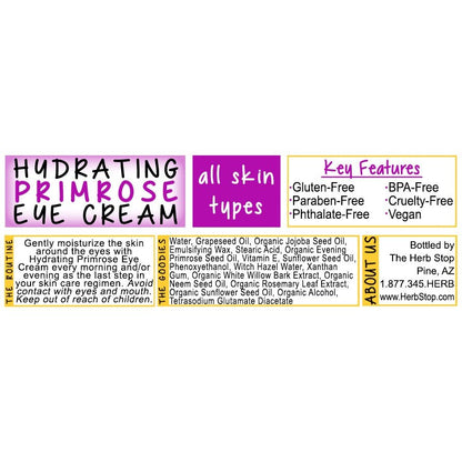 Hydrating Primrose Eye Cream Label