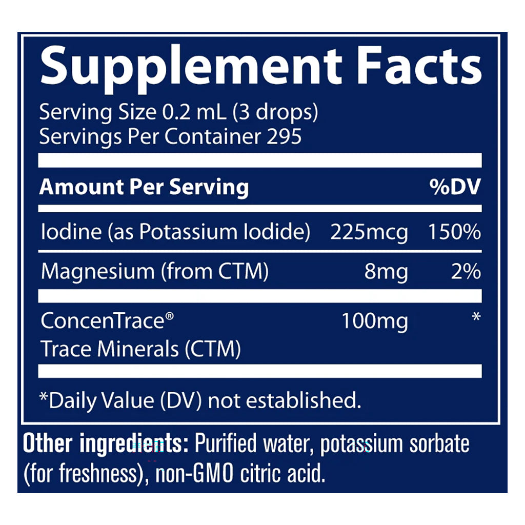 Ionic Iodine by Trace Minerals Research - Supplement Facts