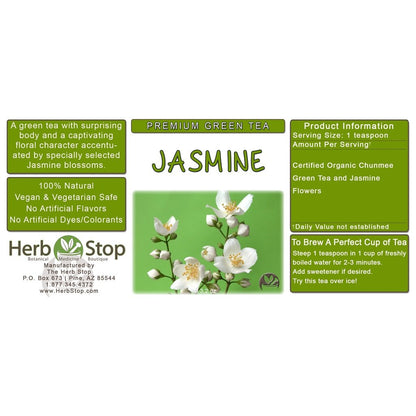 Jasmine Loose Leaf Green Tea Label