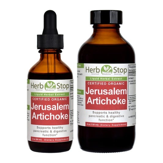 Organic Jerusalem Artichoke Liquid Extract Bottles