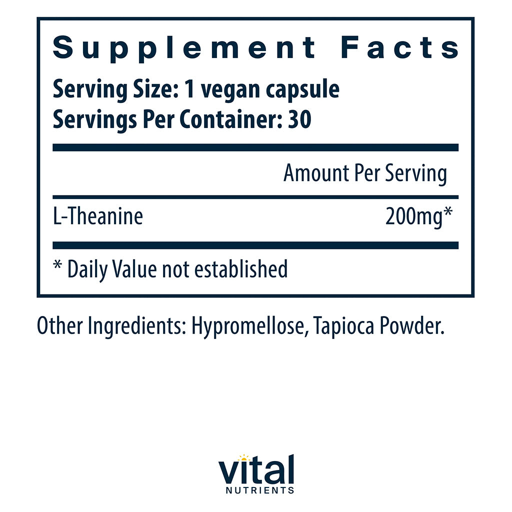 Vital Nutrients L-Theanine - Supplement Facts