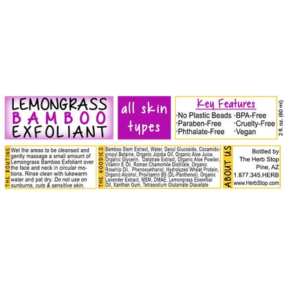 Lemongrass Bamboo Exfoliant Label