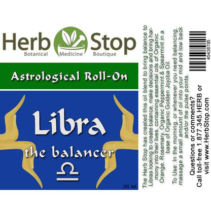 Libra Aromatherapy Roll-On Label