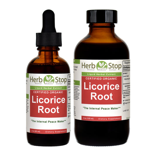 Organic Licorice Root Liquid Extract Bottles