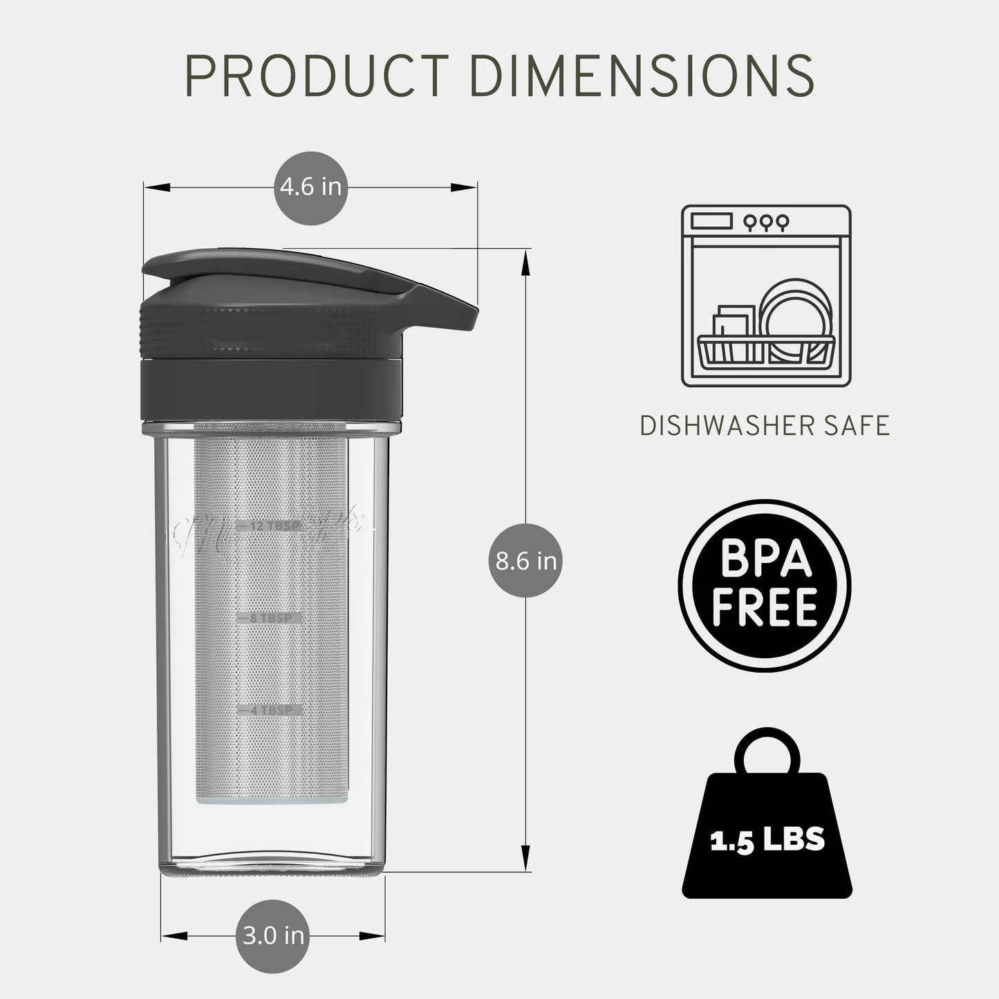 MasonTops Cold Brew Kit - Dimensions