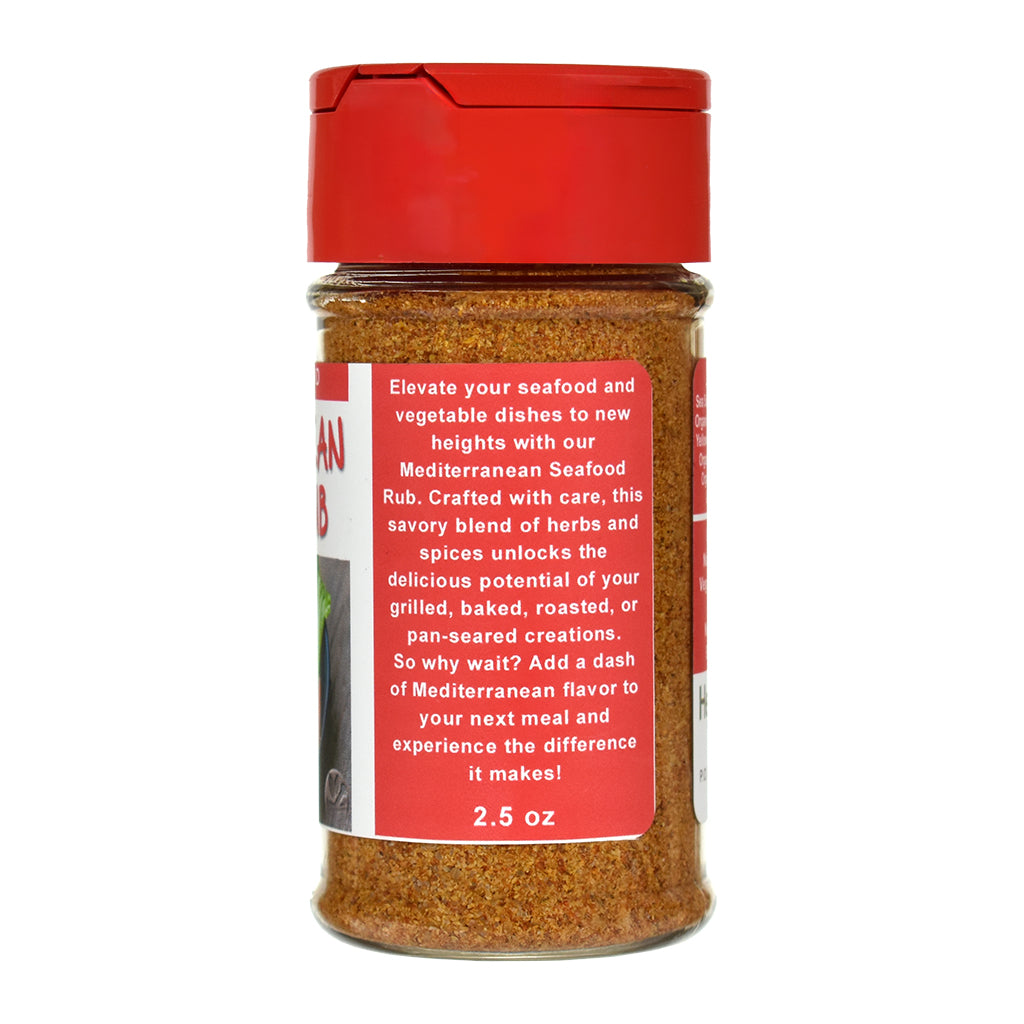 Organic Mediterranean Seafood Rub Spice Jar - Right