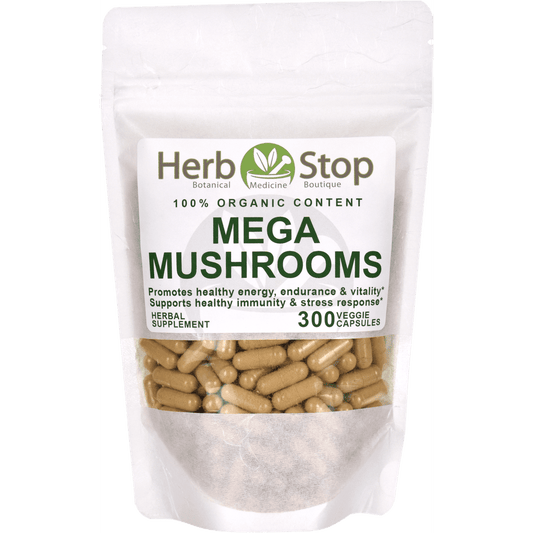 Organic Mega Mushrooms Capsules Bulk Bag