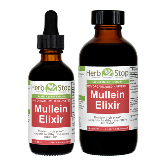 Organic Mullein Elixir Extract - Multi Sizes 