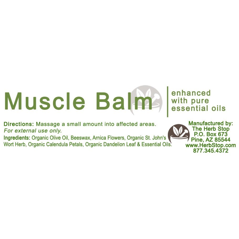 Muscle Balm Salve Label