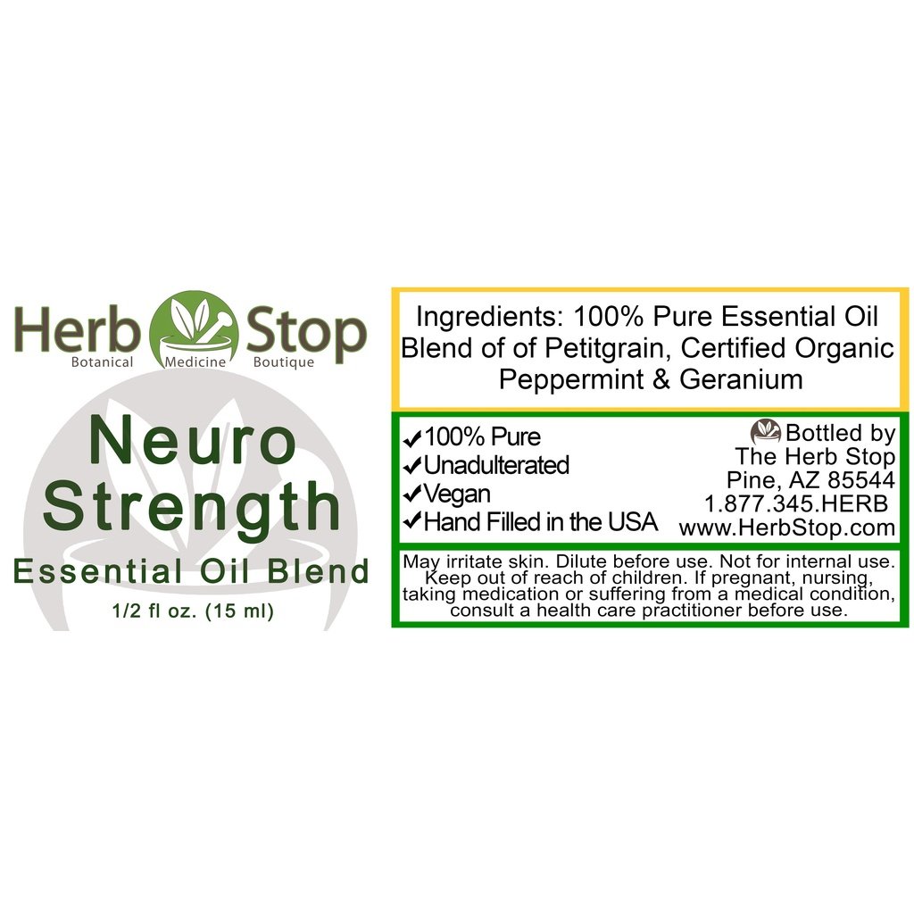 Neuro Strength Essential Oil Label