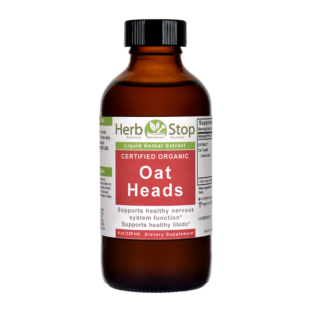 Organic Oat Heads Liquid Extract 4 oz Bottle