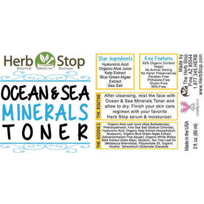 Ocean & Sea Minerals Toner Label