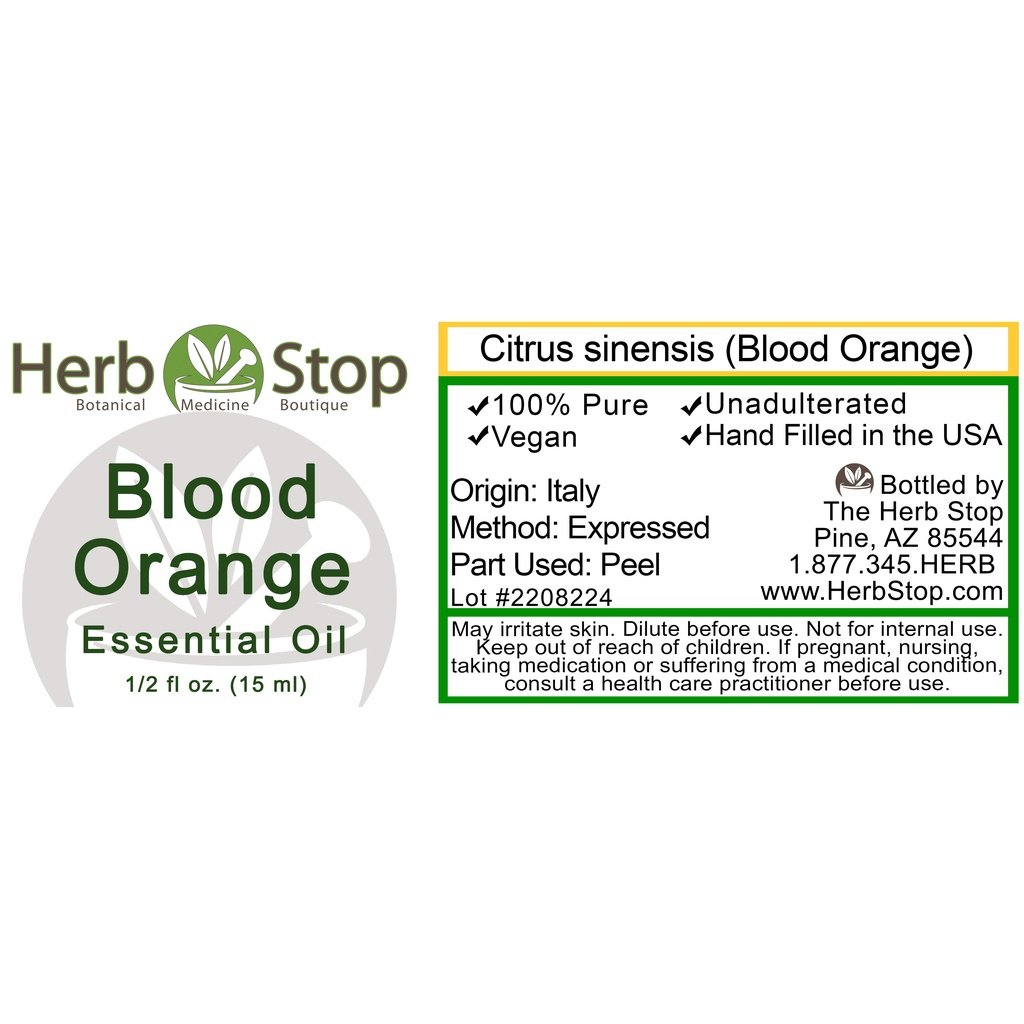 Blood Orange Essential Oil Label