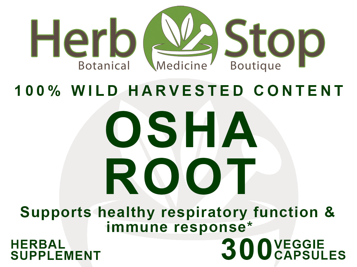 Bulk Wild Harvested Osha Root Capsules-Label Front