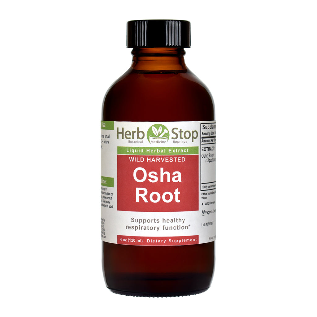 Wild Harvested Osha Root Liquid Extract 4 oz Bottle