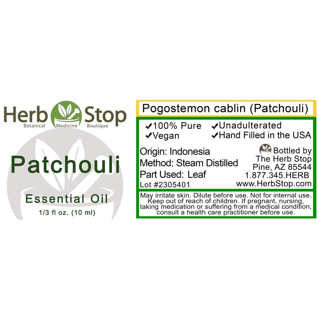 Patchouli Essential Oil Label