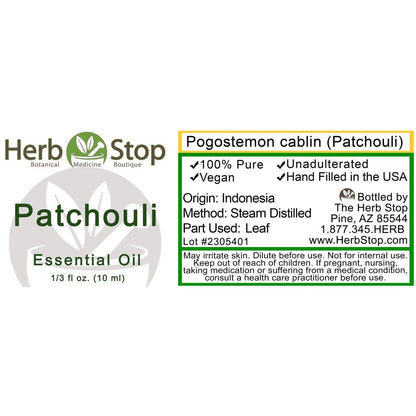 Patchouli Essential Oil Label