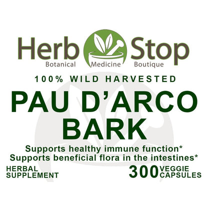 Pau d'Arco Bark Capsules Label - Front
