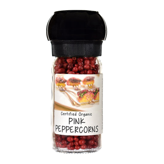 Pink Peppercorns Jar with Grinder Lid