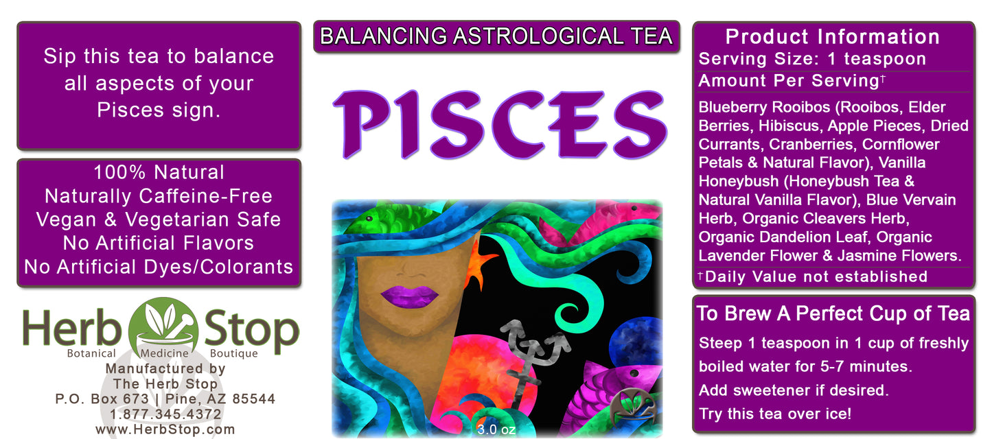 Pisces Loose Leaf Astrological Tea Label