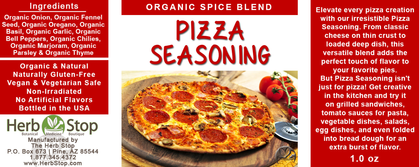 Organic Pizza Seasoning Label