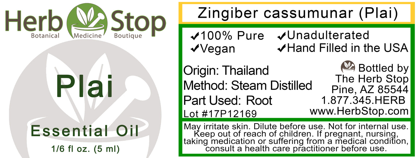 Plai Essential Oil Label