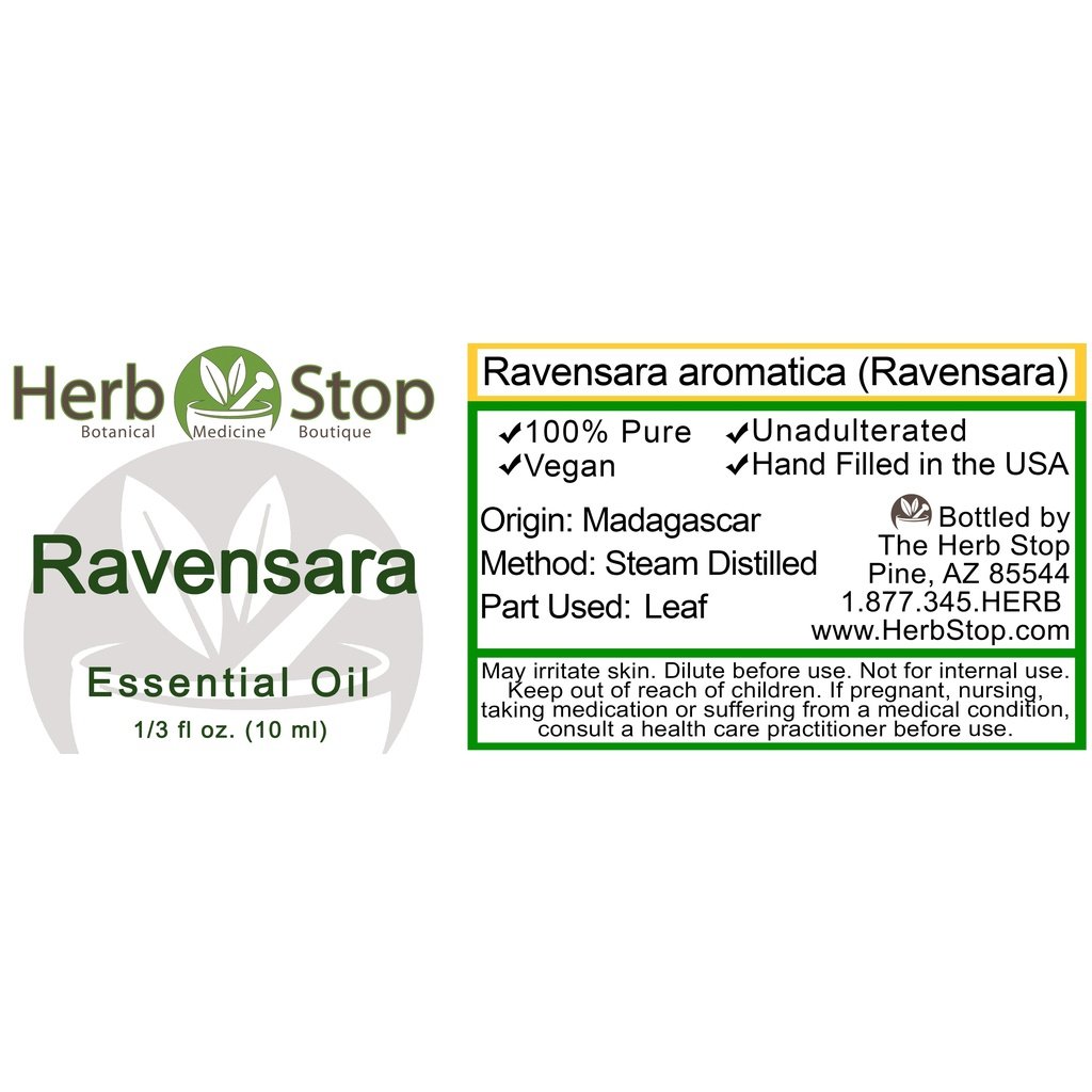Ravensara Essential Oil Label