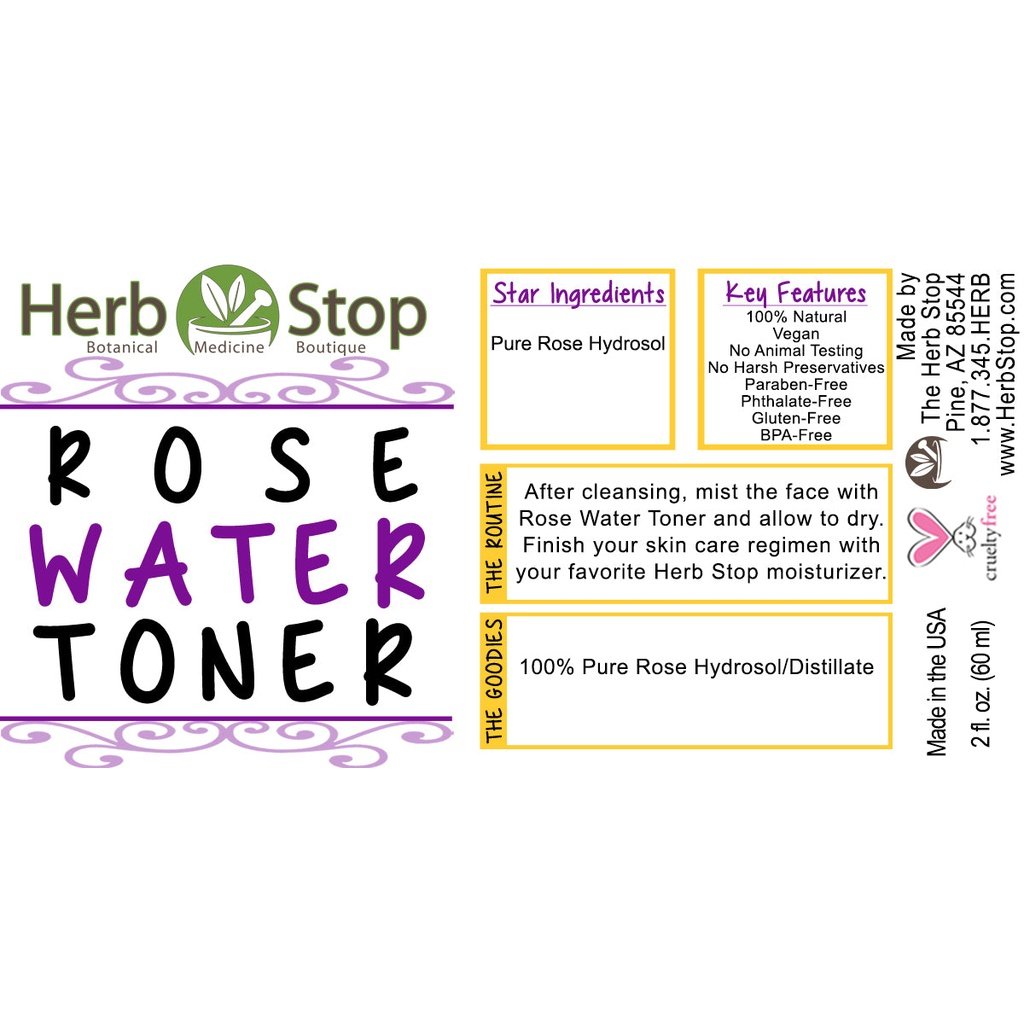 Rose Water Toner Label