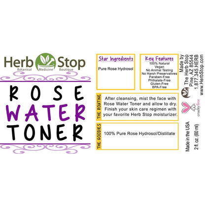 Rose Water Toner Label