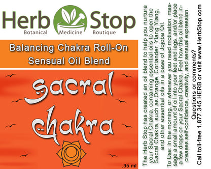 Sacral Chakra Aromatherapy Roll-On Label