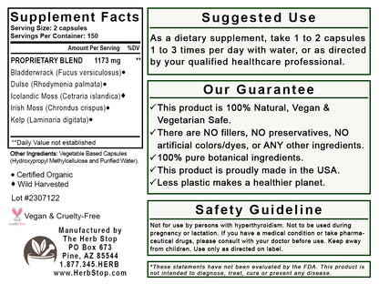 Sea Veggies Capsules Label - Back