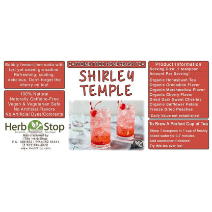 Shirley Temple Loose Leaf Honeybush Tea Label