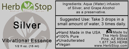 Silver Vibrational Essence Label