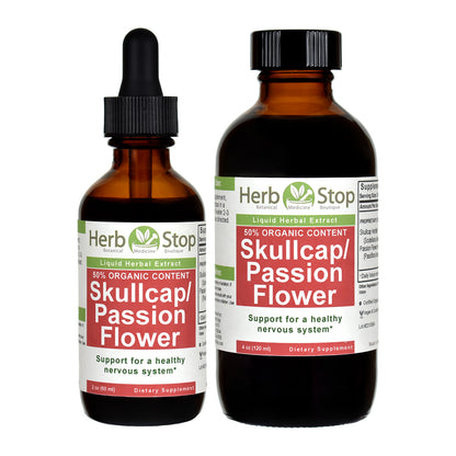 Skullcap/Passion Flower Liquid Extract Bottle Sizes
