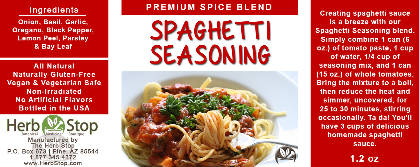 Spaghetti Seasoning Label