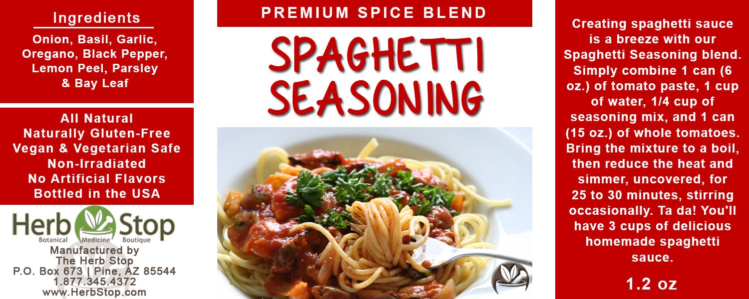 Spaghetti Seasoning Label