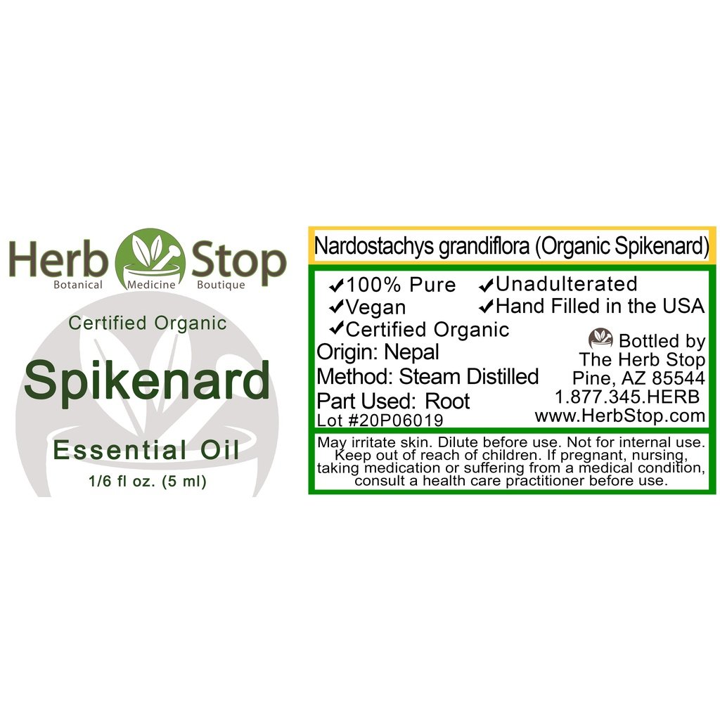 Organic Spikenard Essential Oil Label