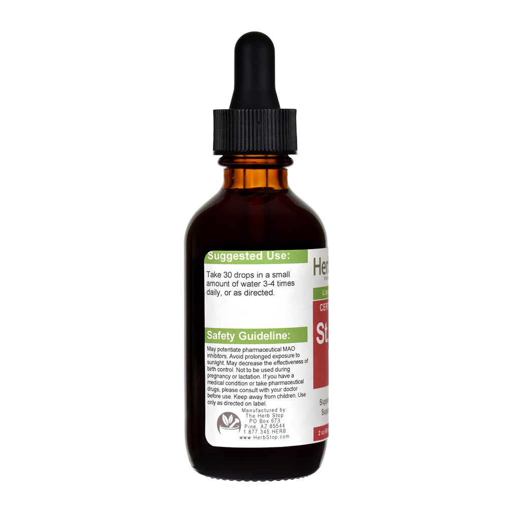 Organic St John's Wort Liquid Extract 2 oz Bottle - Left