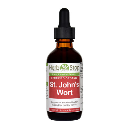 Organic St John's Wort Liquid Extract 2 oz Bottle