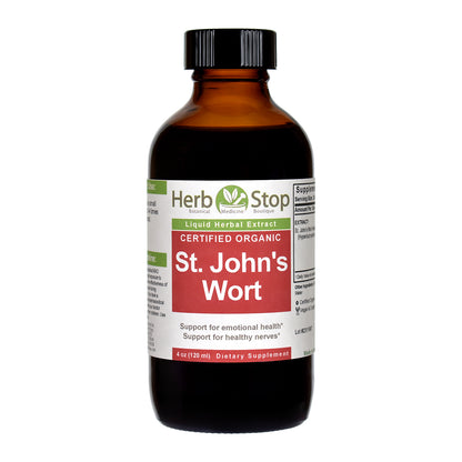 Organic St John's Wort Liquid Extract 4 oz Bottle