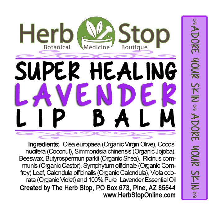 Super Healing Lavender Lip Balm Label