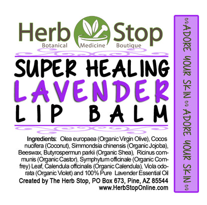 Super Healing Lavender Lip Balm Label