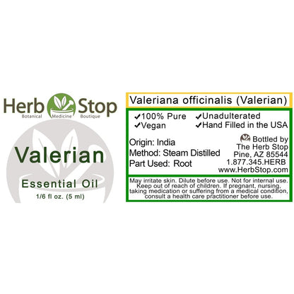 Valerian Essential Oil Label