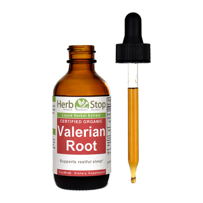 Organic Valerian Root Liquid Extract 2 oz Bottle - Open