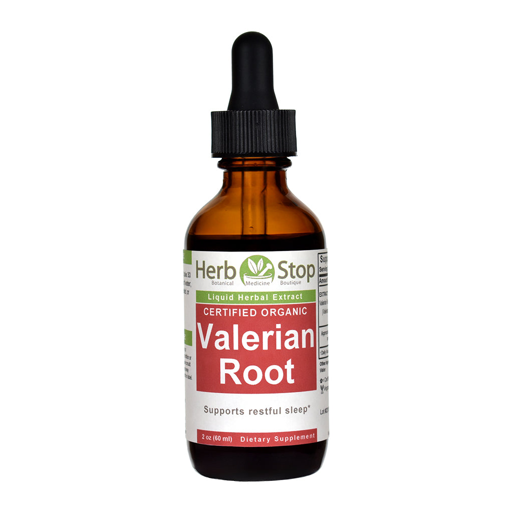 Organic Valerian Root Liquid Extract 2 oz Bottle