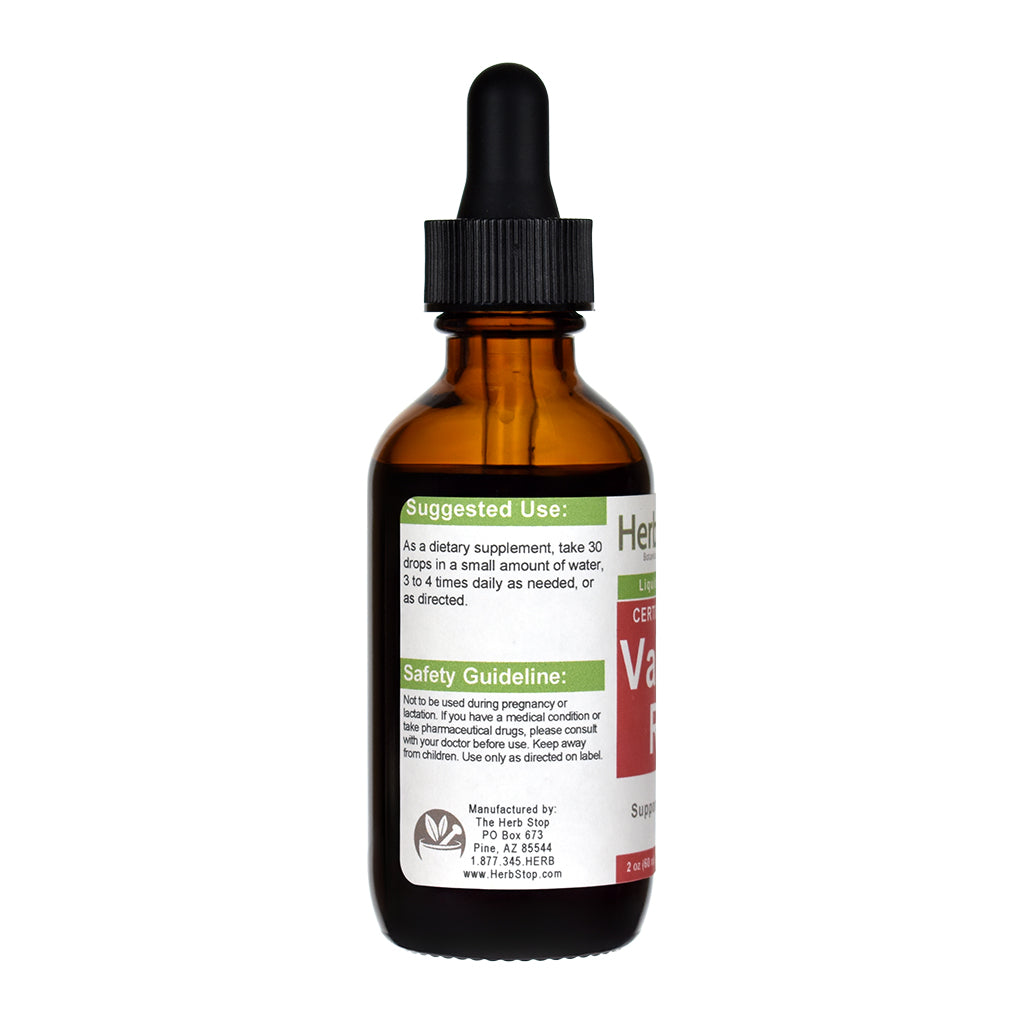 Organic Valerian Root Liquid Extract 2 oz Bottle - Left