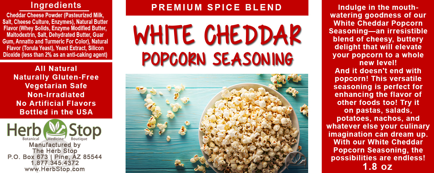 White Cheddar Popcorn Seasoning Label