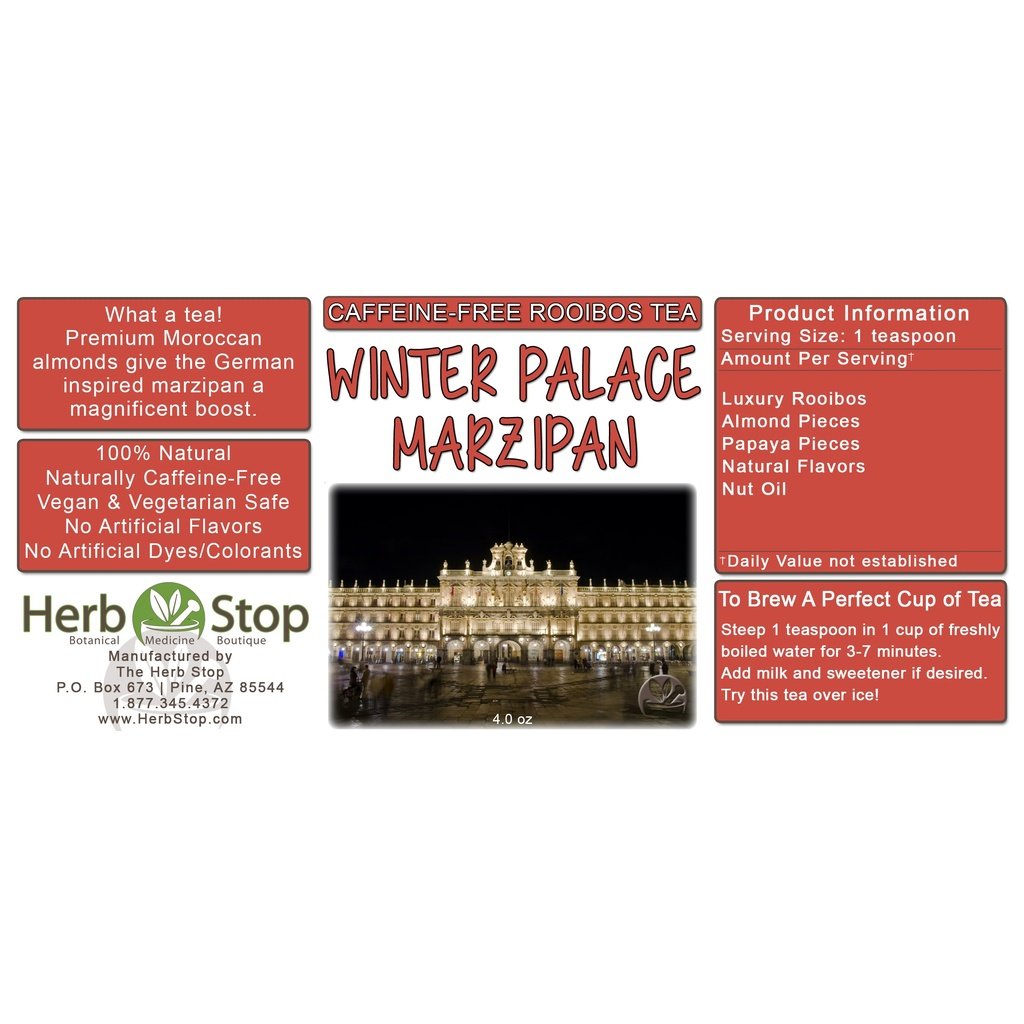 Winter Palace Marzipan Loose Leaf Rooibos Tea Label