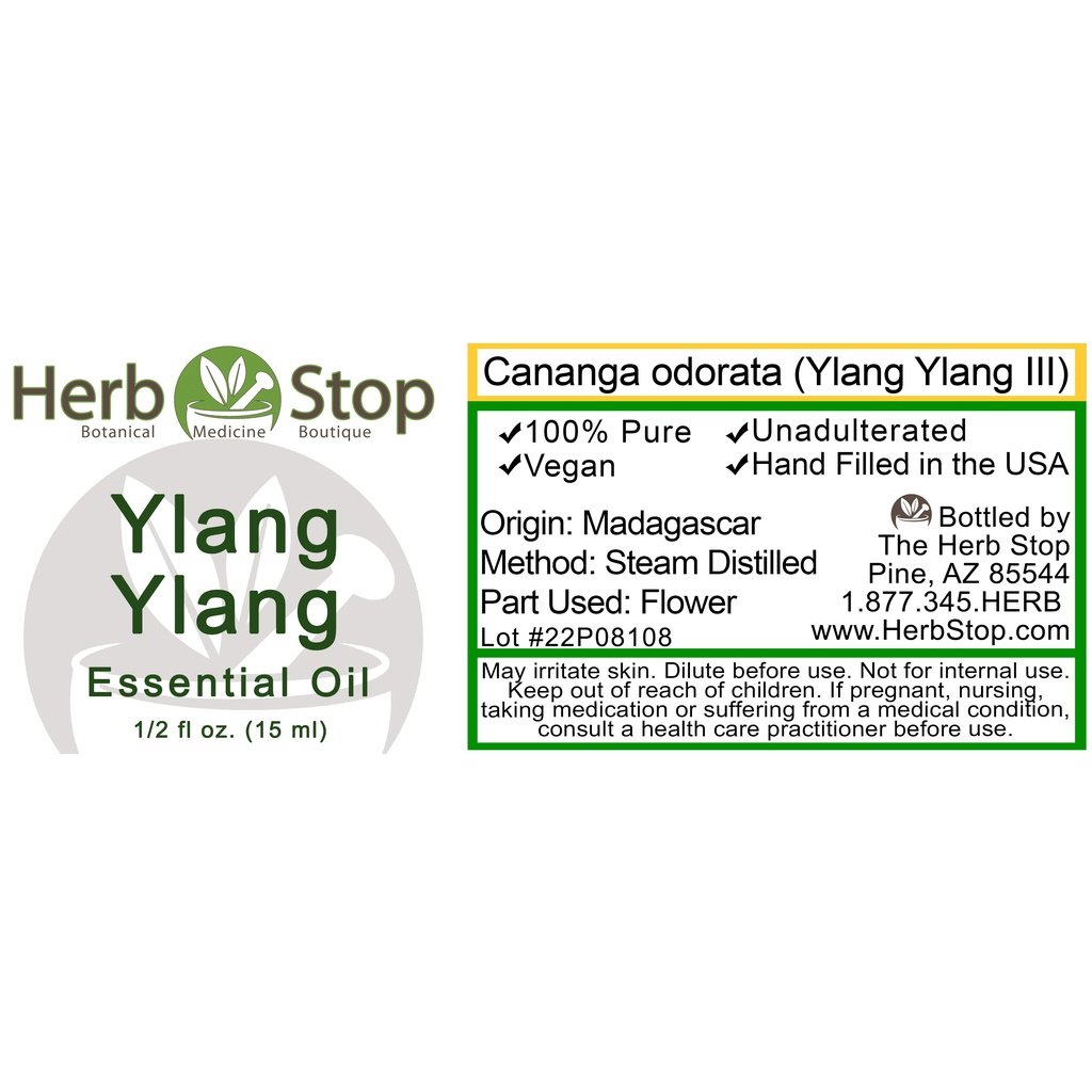 Ylang Ylang Essential Oil Label