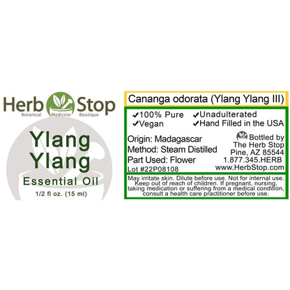 Ylang Ylang Essential Oil Label